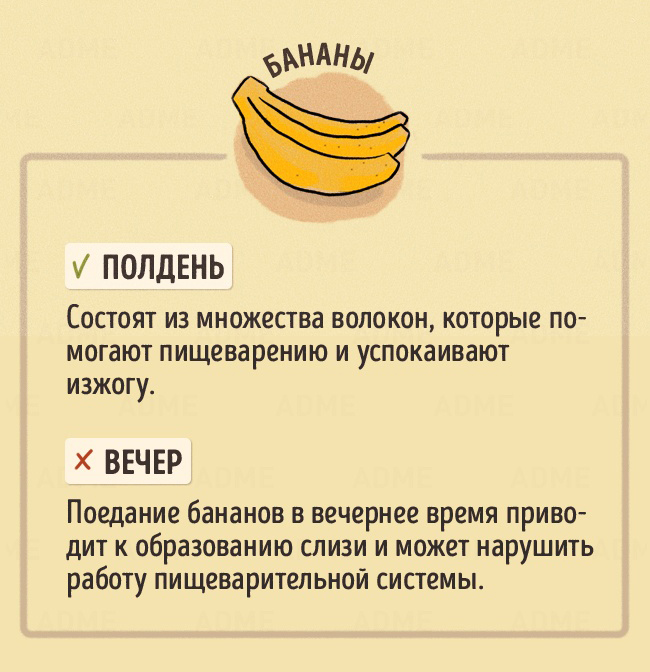 В какое время дня лучше есть те или иные продукты