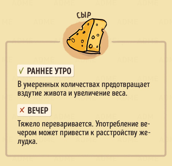 В какое время дня лучше есть те или иные продукты